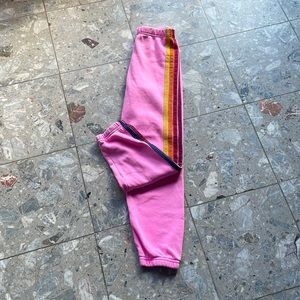 Aviator Nation Kids 5 Stripe Sweatpants- Neon Pink